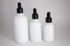 10ml 15ml 20ml 30ml 50ml 100ml Empty white porcelain glass dropper bottle cosmetics aromatherapy bottles with black cap