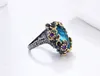 Fantastiques anneaux de cristal bleu fantastiques bijoux à la mode noirs bijoux de haute qualité de haute qualité Flower82385103649684