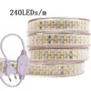 LED 스트립 라이트 240LED 더블 행 220V 110V SMD 5730 유연한 테이프 5730 맑은 PVC 튜빙 내구성 사용 및 밝은 전원