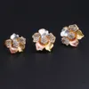 Conjuntos de jóias de luxo Dubai Colar de cristal Brincos Anel de ouro Pulseira para mulheres Conjunto de jóias de noiva Acessórios Presentes