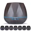550ml Aroma Essential Oil Diffuser Ultrasonic Air Humidifier Purifier with Wood Grain shape RGB 7colors Changing LED Lights for Of1859839