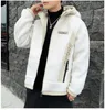 Модная мужская дизайнерская куртка мода буква подросток ягнят шерсть зимняя куртка с длинным рукавом плюс размер мужские пальто