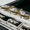 Pearl Alto Flute PFA-207-ES 16 keys Closed Hole G Tune Straight Headjoint Sliver Plated Musical instrument Free Shipping