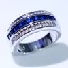 anillos de oro de zafiro azul