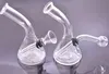 Mini Dab Rig bong 4 pouces Heady Glass Beaker Pipe à eau Petit recycleur Bong Pyrex Water Bongs avec tuyau de brûleur à mazout en verre et bol 2pcs