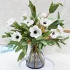 10ピースの高品質のリアルタッチPUアネモネローズのフェイクの花の結婚式の装飾花嫁の花はシルクフラワーホームアクセサリー写真小道具