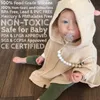 Novo Ins Bebê Bead Bead Chupeta Chain Clips Com Capa Estrangeira Comércio Quente Venda Mão Made Natural Infantil Bebê Gracioso Pacifier Holder A7818