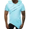 Мужские футболки мода мужская с капюшоном с капюшоном футболка лето узор вскользь спортзал фитнес удобная рубашка одежда CamiSetas Hombre1