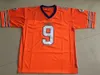 9 Bobby Boucher The Waterboy Football Jersey Adam Sandler 남자 # 9 Bobby Boucher Orange 모든 스티치 영화 저지 남성용