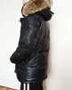 모피 칼라 눈 겨울과 함께 브랜드 블랙 양가죽 가죽 다운 재킷 코트 남자 좋은 품질