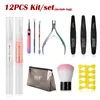 Kits d'art Kits Gel Polonais Ensemble 12 pcs Kit acrylique en boîte tout pour la manucure avec des outils de séchoir de lampe à LED UV