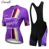 Conjuntos de camisetas de ciclismo IRONANT Pareja de mujeres Ropa de verano de manga corta Ropa de bicicleta 2021 Pro Team Púrpura