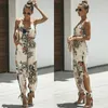 Mulheres Floral Baggy Calças Macacões Calças Sólidas Romper Jumpsuit Off Ombro V Neck Bodycon Macacão Skinny Romper Clubwear1