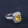 Victoria Wieck Luxury sieraden 925 Sterling Silver Princess Cut Yellow Topaz CZ Diamond Gemstones Party Eeuwigheid Women Wedding Bridal Ri 190J