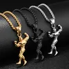 Creative Fitness Muscle Mâle Pendentif Colliers En Acier Inoxydable Trois Couleurs Or / Pistolet Noir / Argent Généreux Designer Hommes Collier Bijoux