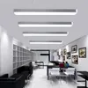 Lampade a sospensione Lampada da soffitto in alluminio a filo sospeso luci da bar per ufficio Lampadario a led moderno a luce rettangolare da 4 piedi