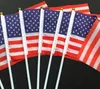 Drapeau américain américain tenu à la main petit mini drapeau USA US American Festival Party Supplies drapeau 14 * 21 cm LJJK2168