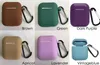 Custodia per auricolari da trasporto in silicone per Apple Airpods Air Pods Custodia per custodia in pelle Custodia protettiva Cuffie auricolari wireless Cover con moschettone