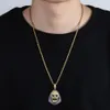 Ciondolo Iced Out Skeletor Collana in argento 925 con catena da tennis Hip Hop Oro Argento Colore Collane con catena per uomo / donna