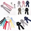 Solid color Bow Women Hair rope Scrunchies Elastic Ribbon Lady Hair Band Statement Accessories Bow Hair Ties