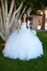 White Princess Ball Gown Quinceanera Dresses Sweetheart Beaded Crystals Tiered Ruffles Skirt Long Sweet 16 Prom Dresses with Jacket