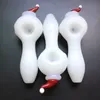 Santa Hats Glass Pipe Christmas Cap Smoking Oil Burner Hand Pipes 11cm with Red Hat Dry Herbs Tobacco Smoking Accessories