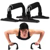 Roestvrijstalen stalen bar I-vormige schuimhandgreep Body Building Equipment Home Gym Muscle Training Fitnessoefening Push Up Bars