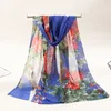 Brand New Pivoine En Mousseline De Soie Écharpe Femmes Printemps Automne Coréen Châle Et Wraps Lady Crème Solaire Plage Foulards En Soie Femme En Gros DHL Gratuit