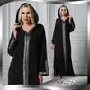 Adogirl 2019 New Side Slits Hooded Dubai Muslim Abaya Maxi Dress Autumn Long Sleeve Islamic Women Kaftan Plus Size Moroccan Robe J190648