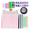 Kits UV -lamp Nagelgereedschap Poolse gel nagels ingesteld met lamp nagellusborstelpen Kit Tekening Diamant ornament Decoratie Polijstmanicure DIY