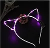 Leuke Hoofdband Voor Party Club Carnaval Decor Toys Aanbiddelijk Meisje Metaal Kawaii Hoop Hoop Led Zaklamp Cat Oor Design Hoofdtooi