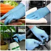 Skyddshandskar engångsnitrilhandskar Vattentät allergi latex universal kök maträtt tvätt trädgård handskar blå färg9738275