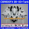 Bodys + Tank per HONDA CBR 600 F4 FS CBR 600F4 CBR600F4 99 00 Nero grigio stock 287HM.36 CBR600FS CBR600 F 4 CBR600 F4 1999 2000 Kit di carenatura
