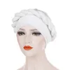 2021 Moda Color puro Trenza Musulmana Mujeres Turbante Sombrero Chemo Cap Headwrap Headwear Material Leche Silk1262o