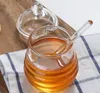 250ml Glass Honey Pot Clear Jam Jar Set with Dipper and Lid Kitchen Sotrage Bottle for Home Kitchen Use1