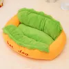 Hot Dog Bäddsoffa Mjukt varmt husdjursäng Hot Dog Pad Pet Cushion U-formad mönster Vinter varm kennel för katthundar