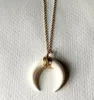Fashion Resin Big Horn Shaped Crescent Moon Choker Necklace With Chain For Women Statement Bohn Jewelry Gift