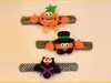 Led Halloween Pops Ringar Sequin Slap Clap Bracelet Party Decoration för Pumpa Ghost Bat Hand Circle Toys Bandgle för barn Vuxen XD21314