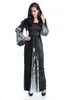 free shipping Halloween Vampire Theme Costume Sexy Carnival Gothic Beauties Cosplay Fancy Dress with Mesh Shawl Black Evil Queen Costume