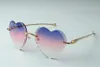 -vente directe de haute qualité nouvelles lunettes de soleil à verres coupants en forme de coeur 8300687 branches léopard en métal taille 58-18-140mm250K