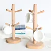 6 Haken Tree Shape Wood Coffee Thee Cup Rack Opslag Houder Stand Home Keuken Mok Opknoping Cyq0044