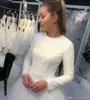 Gorgeous Long Sleeves Dresses Jewel Neck Lace Applique A Line Tulle Vintage Sweep Train Chapel Plus Size Wedding Bride Gown