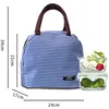 Mode Bento Box Organizer Stripe Afdrukken Thicken Geïsoleerde Lunch Bag Waterveilige Handtas Voor Kantoor School Camping Hoge Kwaliteit 5 2CQ E1