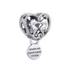 100% Solid 925 Sterling Silver Lato Kolekcja Openwork Seahorses Heart Charm Koralik pasuje do European Pandora Biżuteria urok Bransoletki