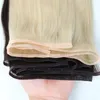 Hair Extensions Remy Human Hair Weaves Flat Weft Silk Ribbon Hair Bundles Ultra Thin Weft Black Brown Blonde 99J Wine Red Color171Y