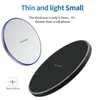 Mini Wireless Quick Charger Pad Qi 10W Power Fast Laddning Smooth Metal Pad med LED-ljus för för Samsung Huawe Mate20 All Qi-enhet