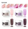 4 stks / set Dipping Nail Glitter Kits zonder lamp Cure Dip System Franse manicure met Base Activator Liquid Gel Set