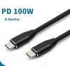 100 W PD Tipi C Kablosu 4 K 60Hz USBC Emarker USB3 1 Gen 2 10 Gbps Hızlı Şarj Kablosu MacBook QC 4 0