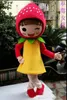 2019 할인 공장 판매 과일 딸기 소녀 마스코트 의상 만화 캐릭터 할로윈 파티를위한 성인 마스코트 의상