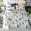 Slowdream Home Bedding 3/4PCS Love Heart Girl Beddengoed Set plat plaat kingsize beddenkleed kussensegeduvet cover bed linnen set